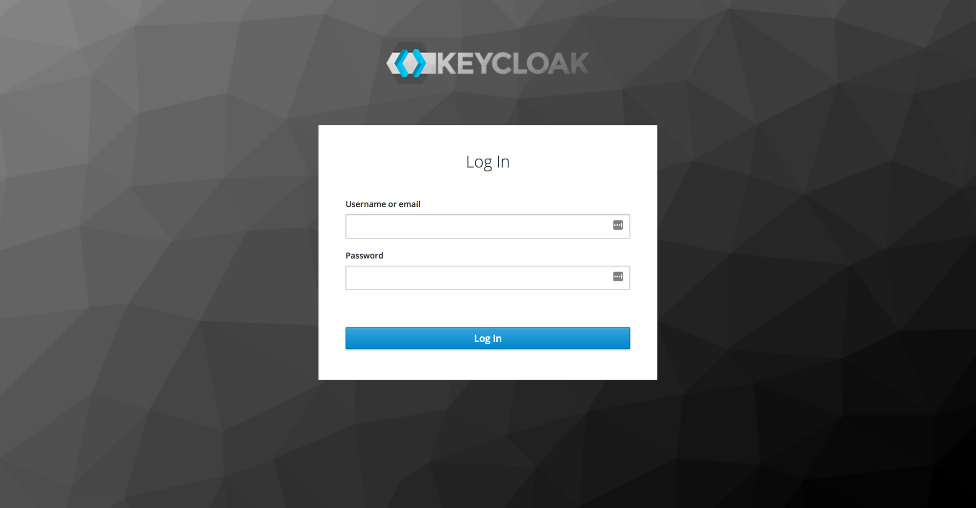 The login form of Keycloak