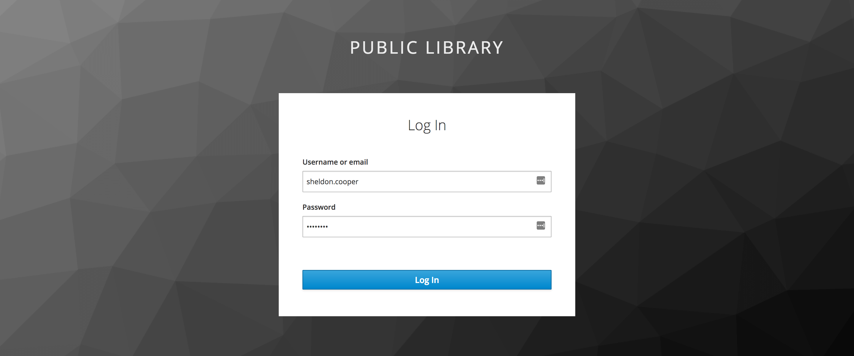 The form to fill in to log into the Keycloak user service
