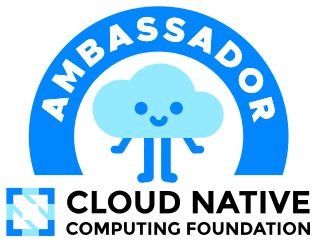 The logo of the Ambassador program of the Cloud Native Computing foundation.