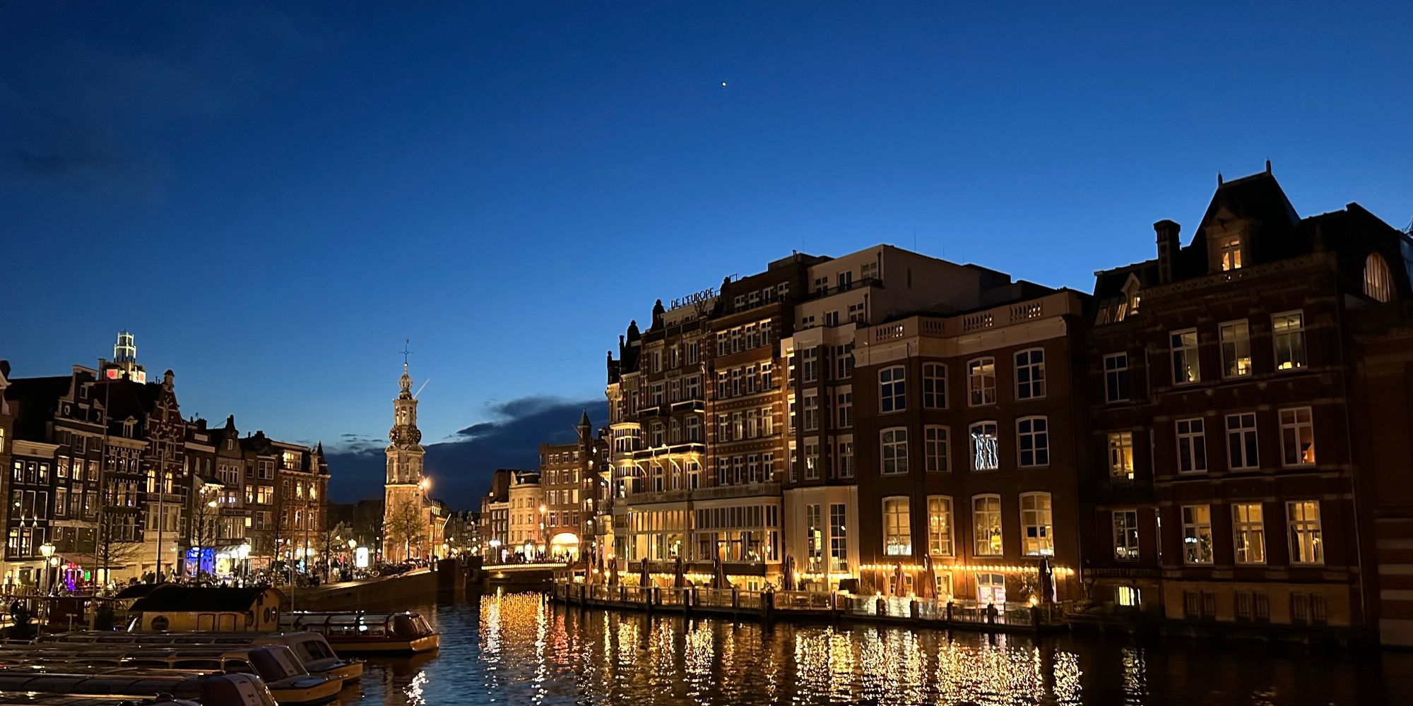 View of Amsterdam at night. Photo by Thomas Vitale.